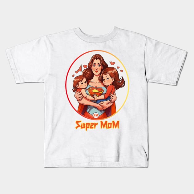 Super Mom Kids T-Shirt by HansWans